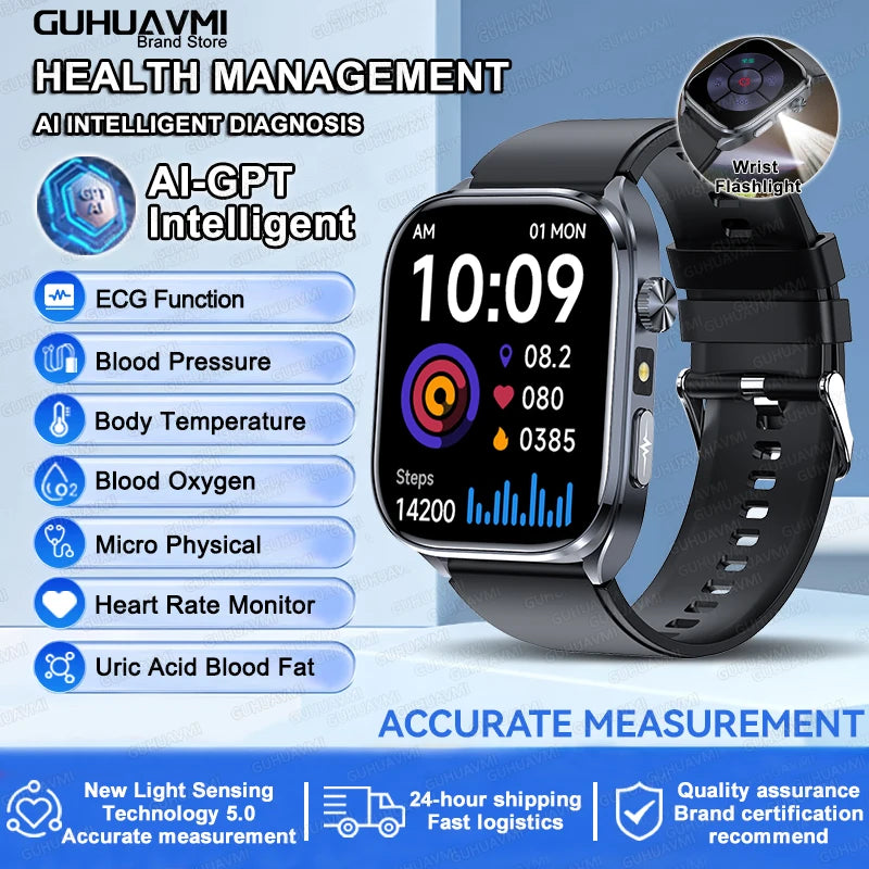 ECG Smart Watch for Men – Heart Health & Blood Pressure Monitor with BT Call