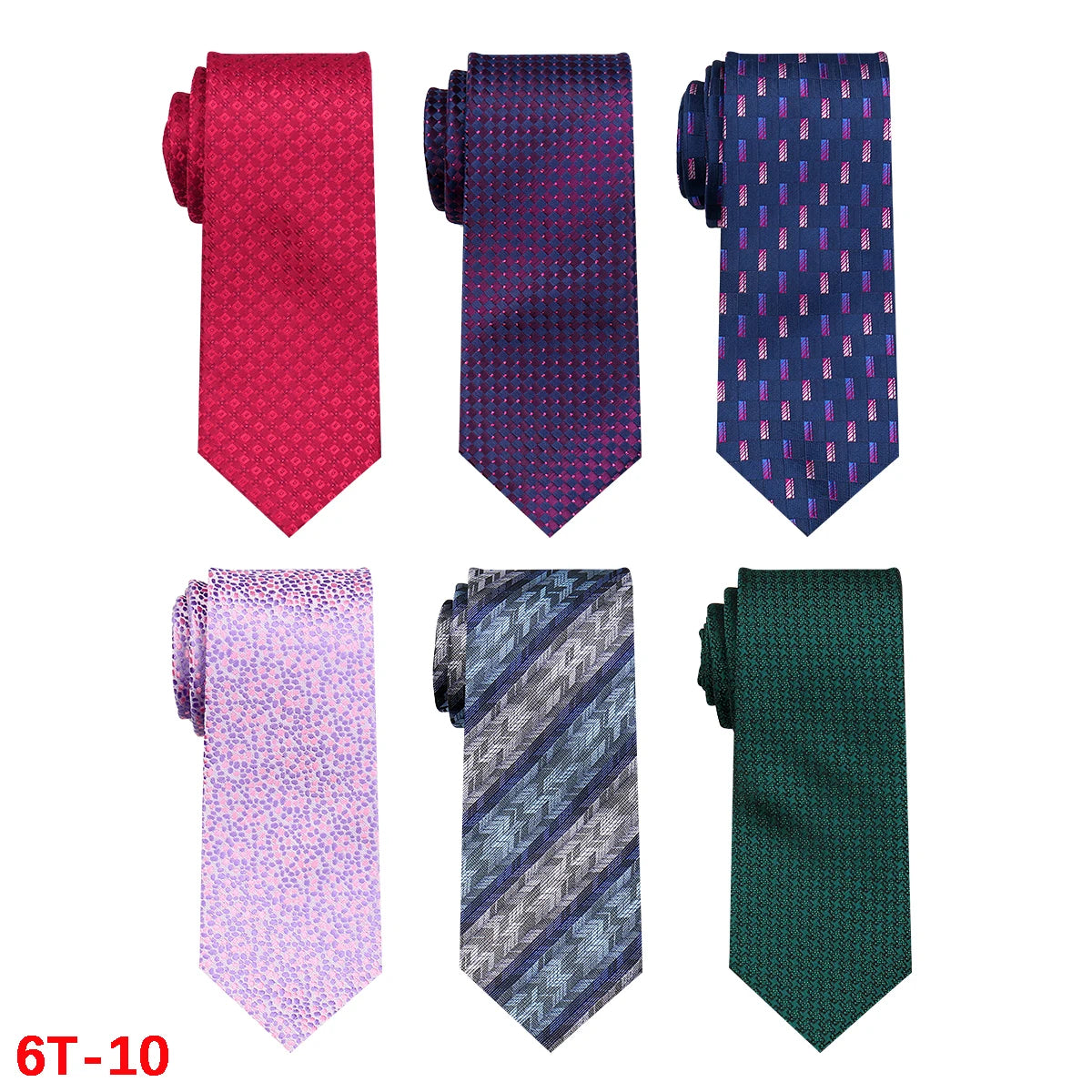 Lot 6 PCS Classic Men's Ties Men Accessories Necktie High Quality Tie For Man Workplace Business Wedding Woven JACQUARD Gift