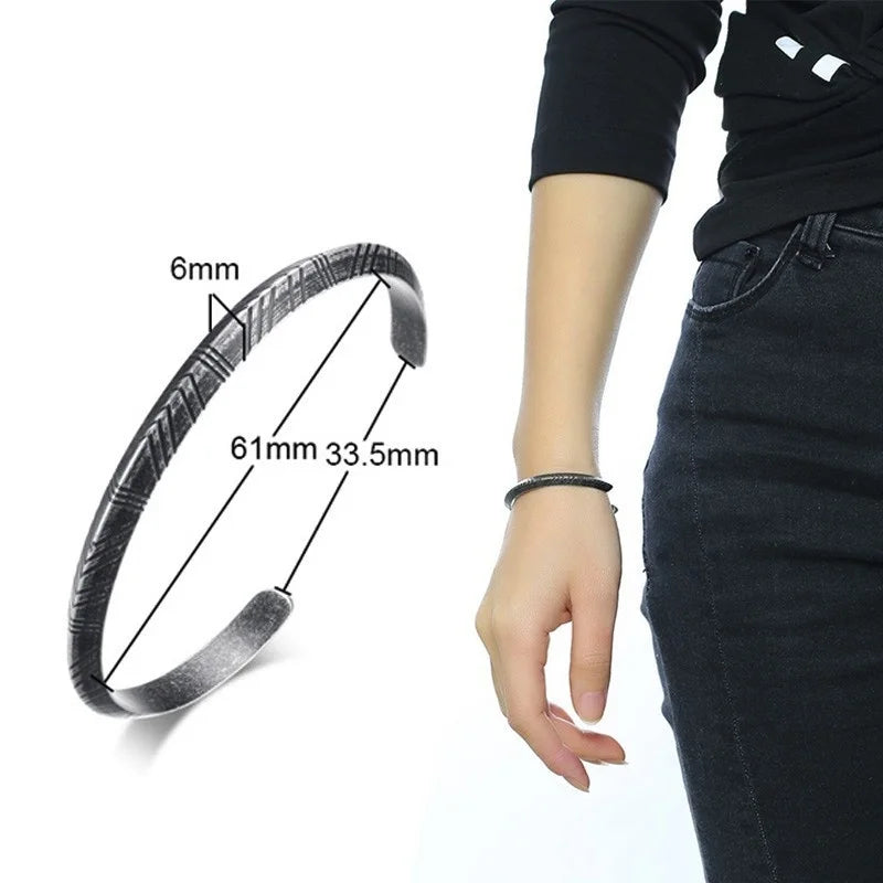 Vnox Retro Vintage Rustic Mens Cuff Bracelet, Waterproof Stainless Steel Metal Rock Punk Viking Bangle Jewelry,Father's Day Gift