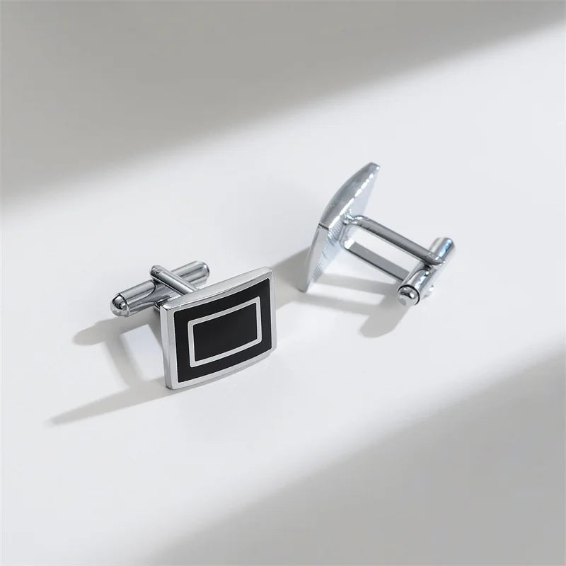 1Pair Square Man Shirt Cufflinks Copper Tie Clips & Cufflinks For Mens Luxury Wedding Guests Gifts Fashion Jewelry Men Cuffs