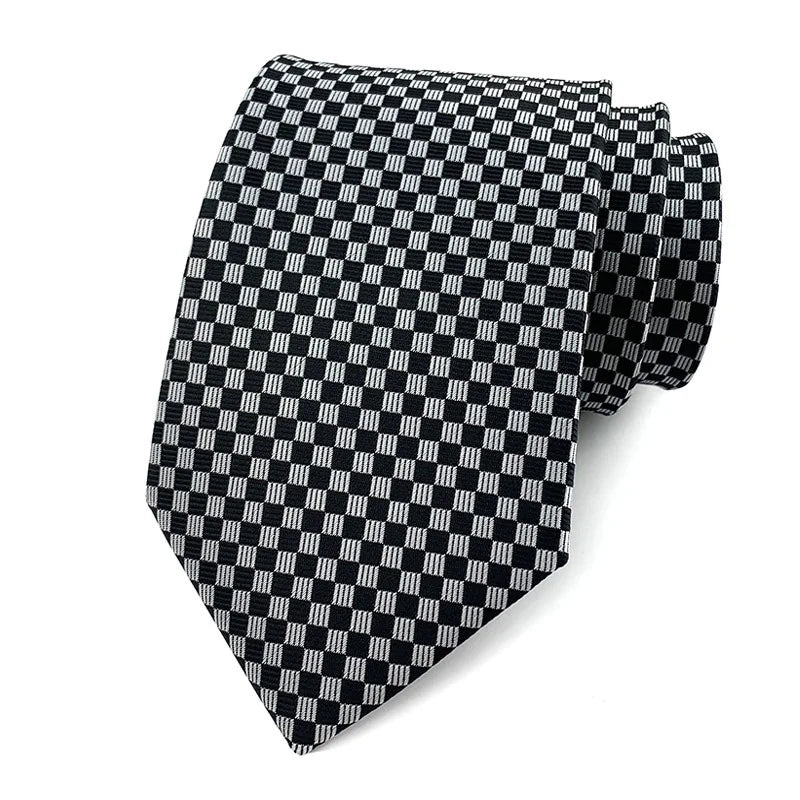 New 8CM Mens Tie Necktie Polka Dot Solid Ties For Man Groom Groomsman Jacquard Woven Ascot Neck Tie Formal Business Party
