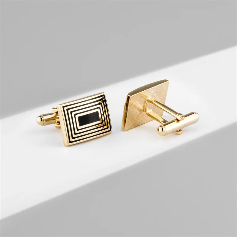 1Pair Square Man Shirt Cufflinks Copper Tie Clips & Cufflinks For Mens Luxury Wedding Guests Gifts Fashion Jewelry Men Cuffs