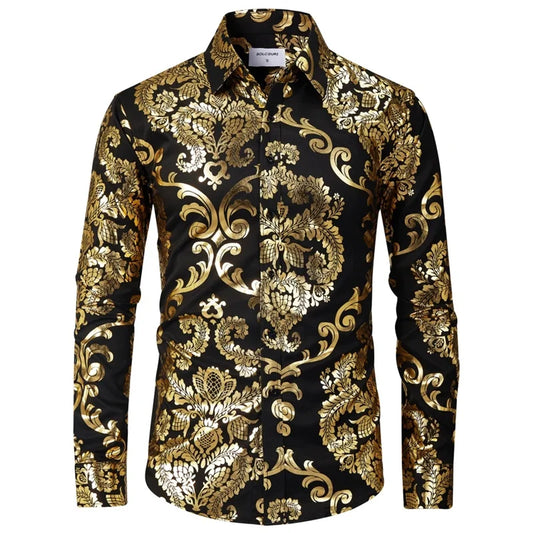 Luxury Baroque 3D Print Formal Wear Shirt Men Casual Button Shirts Comfortable Long Sleeve Male Multicolor Clothes Tops