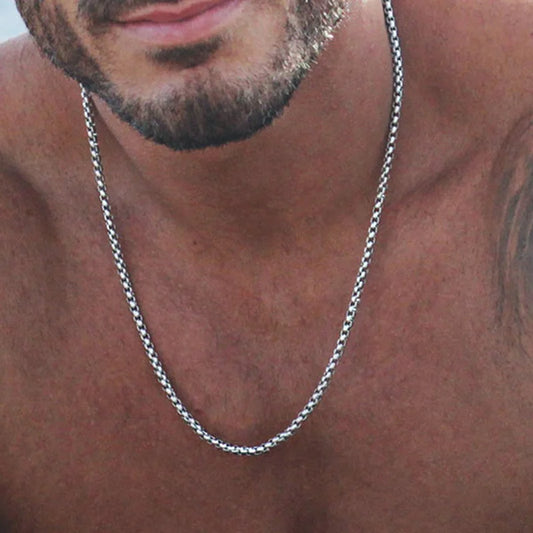 سلسلة دائرية للرجال والأولاد، أطواق سلسلة من الفولاذ المقاوم للصدأ مطلية بالذهب والفضة والأسود، هدايا مجوهرات للجنسين، من 18 إلى 30 بوصة