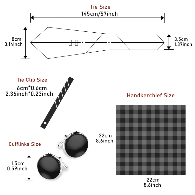 Hot Sale 8 cm Wide Tie Sets Blue Solid Men's Neck Tie Handkerchief Cufflinks Clip Box Wedding Gift Silk Handmade