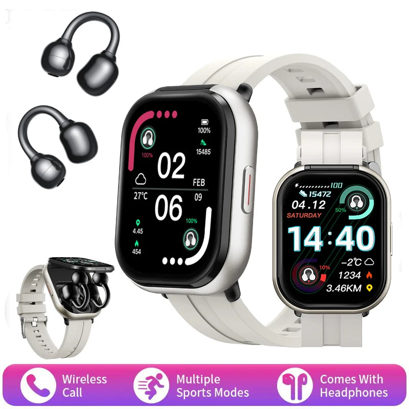 D9 2 in 1 Smart Watch With Earbuds Smartwatch TWS Bluetooth Earphone Heart Rate Blood Pressure Monitor Sport Watch Fitness Watch