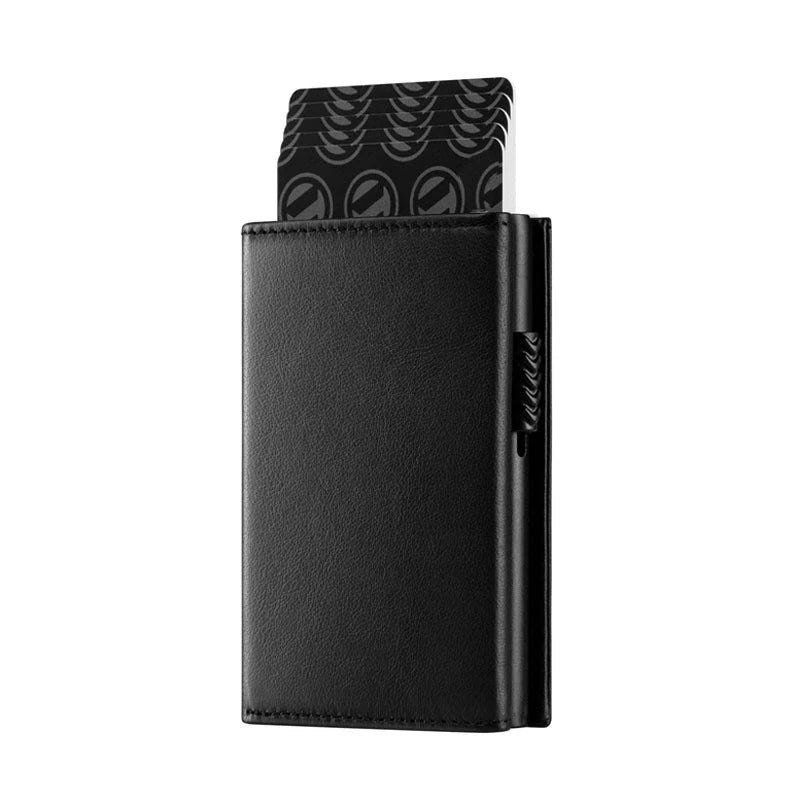 Men’s Carbon Fiber Wallet – RFID Blocking Aluminum Pop-Up Bifold with Coin Compartment – Slim Business Card Holder