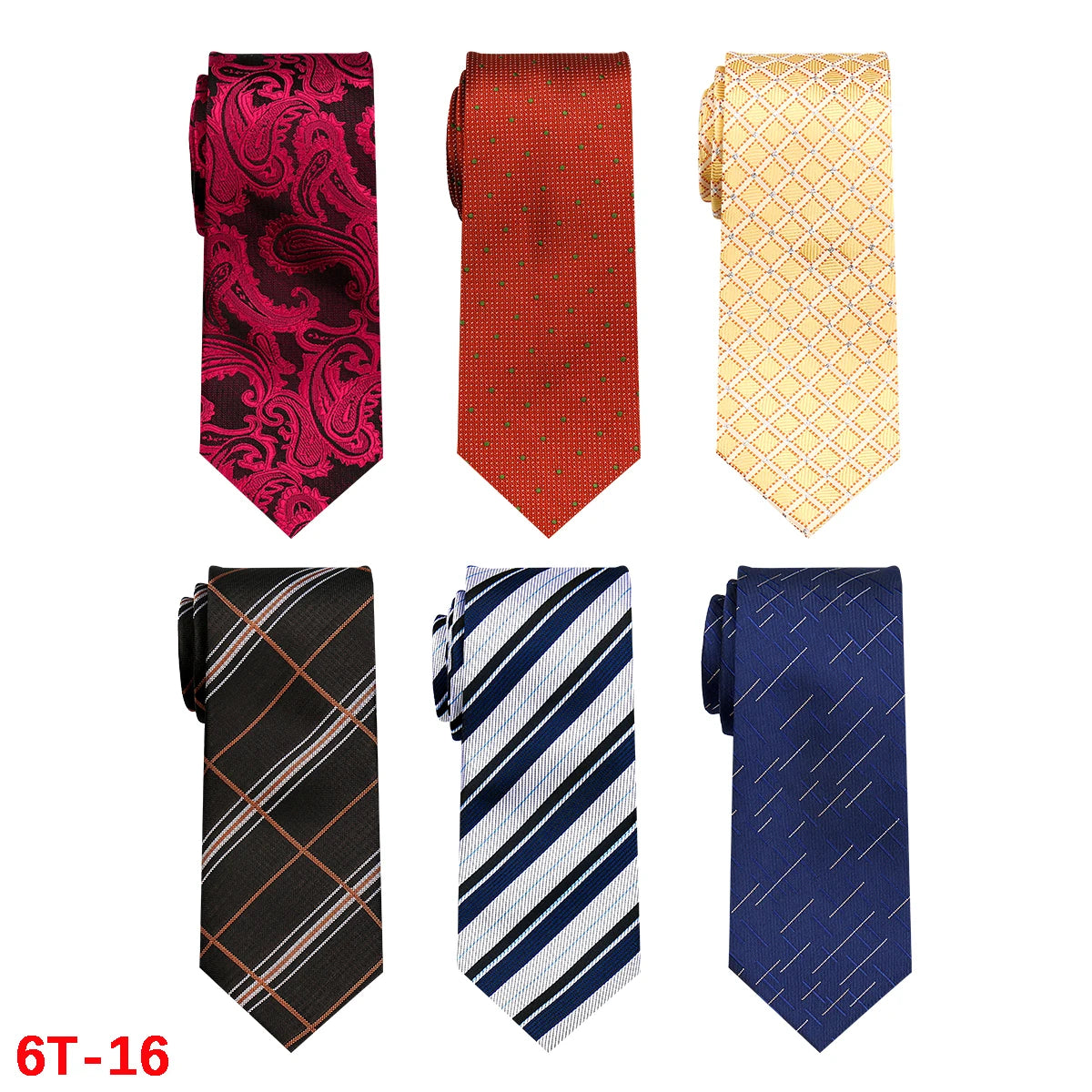 Lot 6 PCS Classic Men's Ties Men Accessories Necktie High Quality Tie For Man Workplace Business Wedding Woven JACQUARD Gift