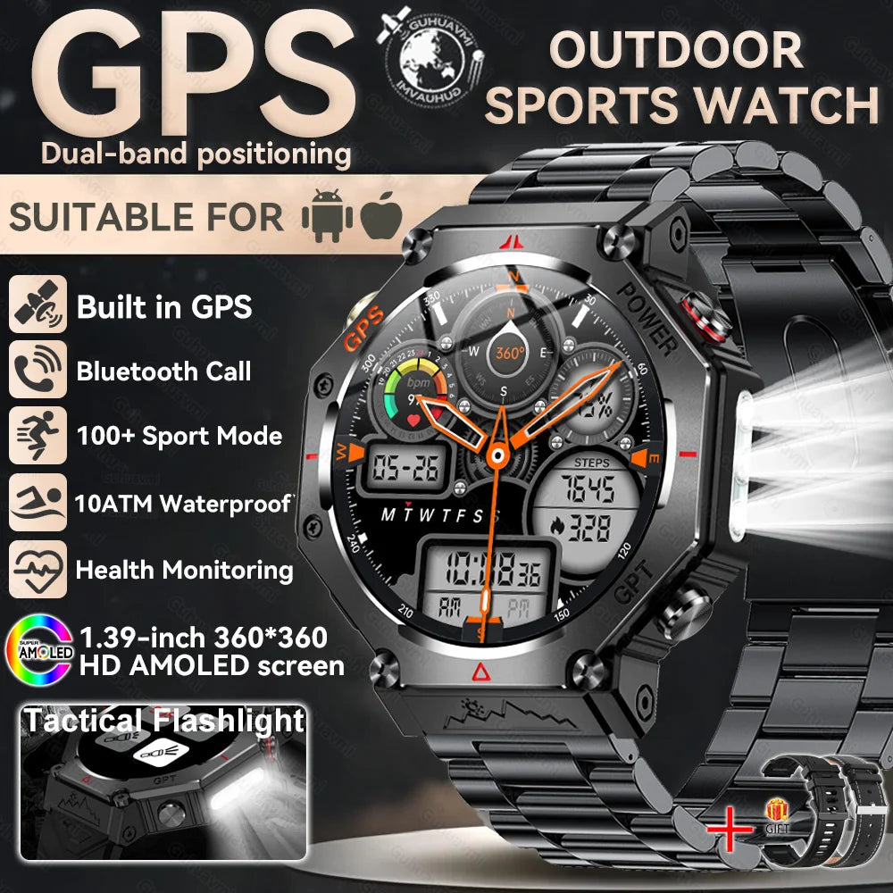 T-Rex 3 Ultra Smart Watch – 10ATM Waterproof GPS Military Sports Watch for Men