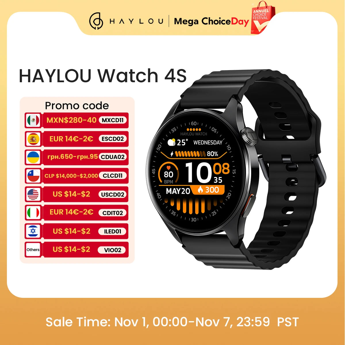 HAYLOU Watch 4S GPS Smartwatch 1.43” HD AMOLED Display 5 Satellite GPS Positioning 120+ Workout Modes Sport Fitness Smart Watch