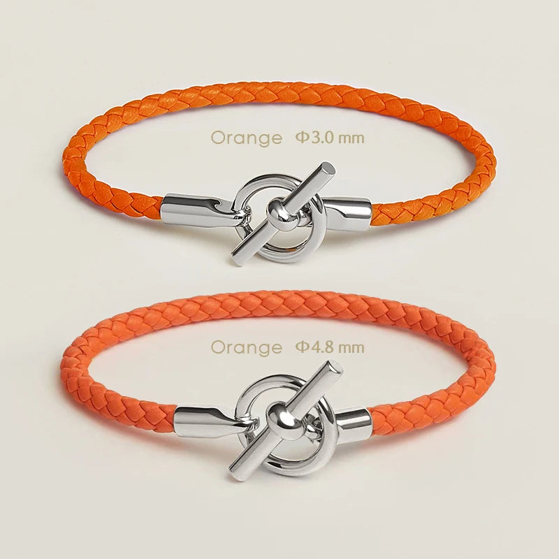 MOONLIGHT Classic OT Lock Genuine Leather Bracelets for Women Couples Bracelet Female Man Jewelry Gift Fashion Accessories