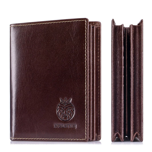 Men’s Leather Wallet – RFID Blocking Bifold with Large Capacity & ID Window – Casual Everyday Use