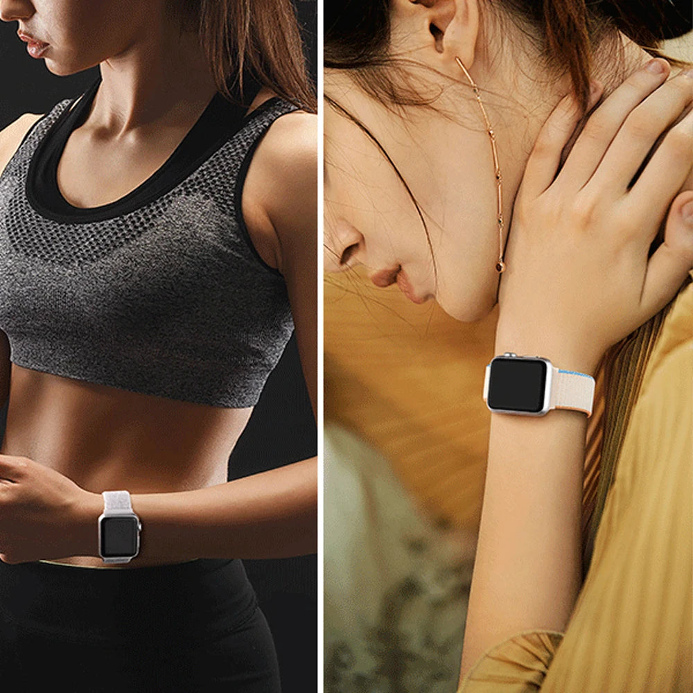 حزام نايلون لساعة Apple Watch Band 45 مم 44 مم 42 مم 41 مم 49 مم 40 مم 44 مم سوار Correa iwatch Strap series 8 9 7 6 5 4 3 SE Ultra