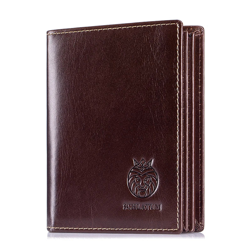 Men’s Leather Wallet – RFID Blocking Bifold with Large Capacity & ID Window – Casual Everyday Use