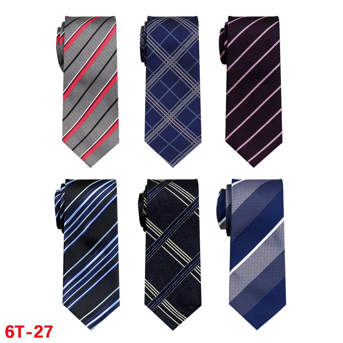 Lot 6 PCS Classic Men's Ties Men Accessories Necktie High Quality Tie For Man Workplace Business Wedding Woven JACQUARD Gift