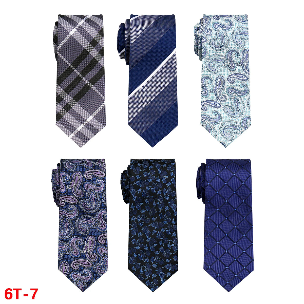 Lot 6 PCS Classic Men's Ties Men Accessories Necktie High Quality Tie For Man Workplace Business Wedding Woven JACQUARD Gift