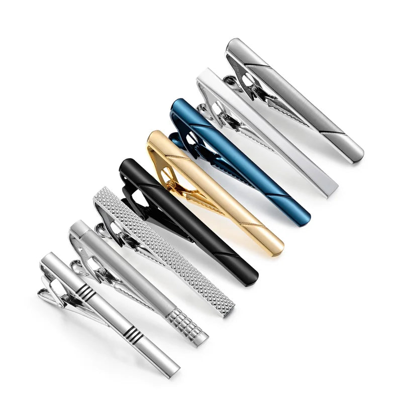 7/8 PCS Tie Clips Set With Gift Box Wedding Guest Gift Luxury Men's Jewelry Business Man Shirt Cufflinks Gift For Husband