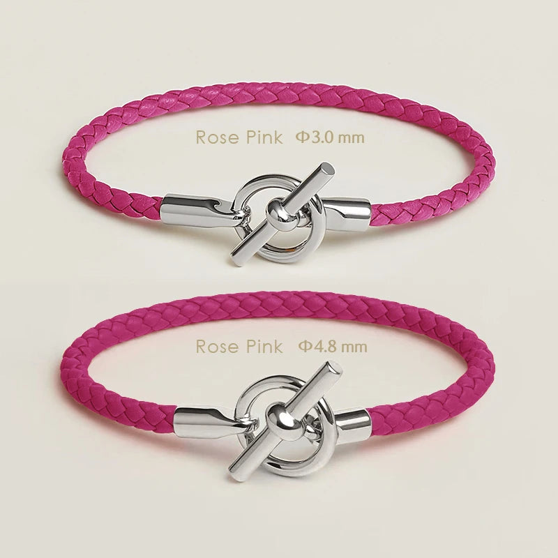 MOONLIGHT Classic OT Lock Genuine Leather Bracelets for Women Couples Bracelet Female Man Jewelry Gift Fashion Accessories