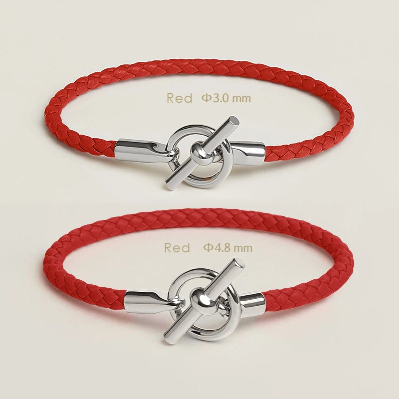 MOONLIGHT Classic OT Lock Genuine Leather Bracelets for Women Couples Bracelet Female Man Jewelry Gift Fashion Accessories