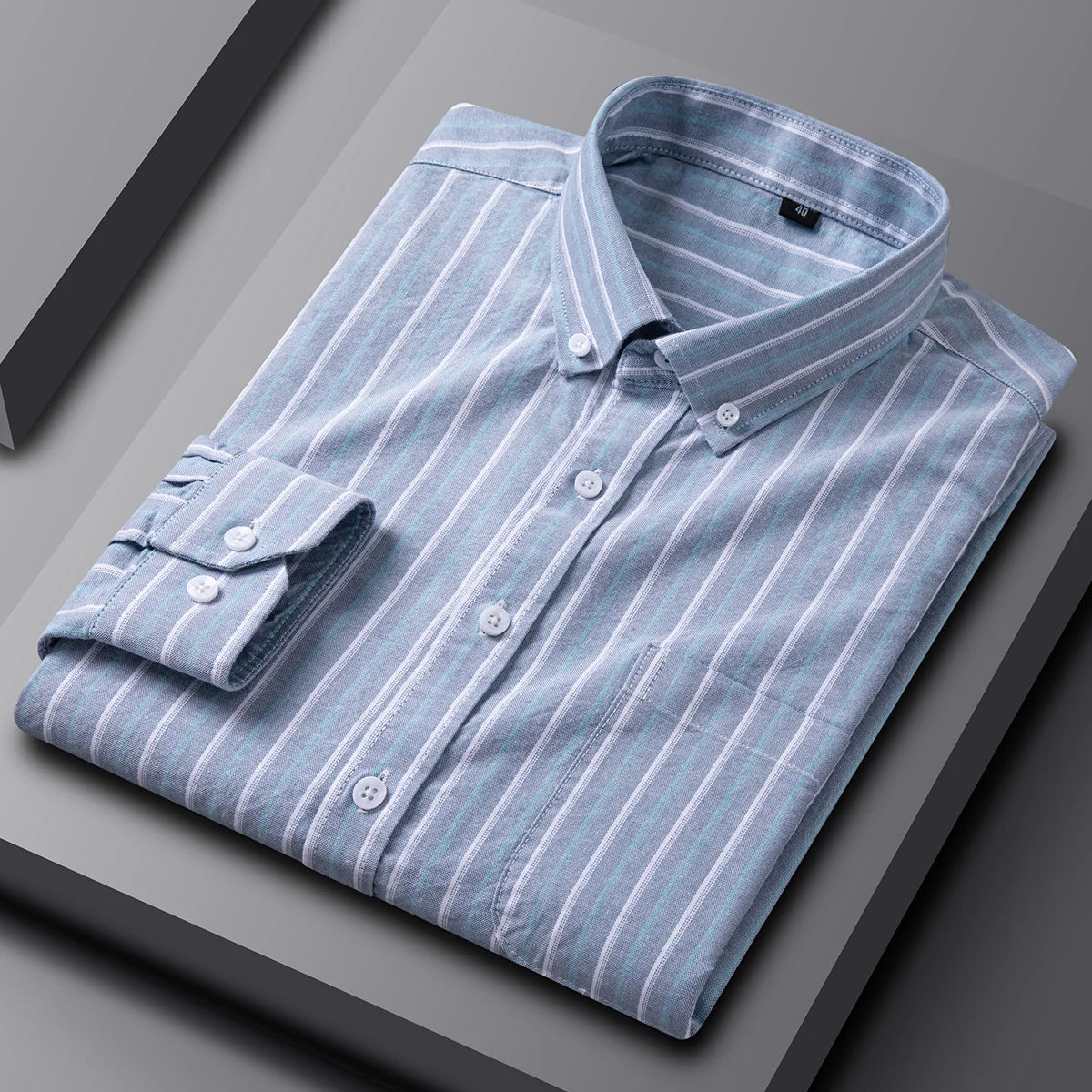 New in shirt 100%cotton oxford plaid long sleeve shirts for man slim fit formal plain shirt soft striped casual elegant clothes