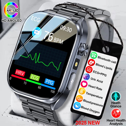 ECG Smart Watch for Men – Heart Health & Blood Pressure Monitor with BT Call