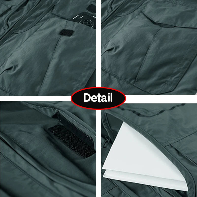Men Cargo Vest – Multi-Pocket Sleeveless Jacket for Outdoor Fishing
