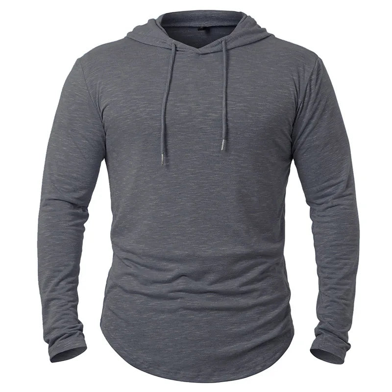Men's Lightweight Athletic Hoodies Long Sleeve Workout Sport Hooded Shirt Casual Gym Running Jogger Shirt Pullover Sweatshirt