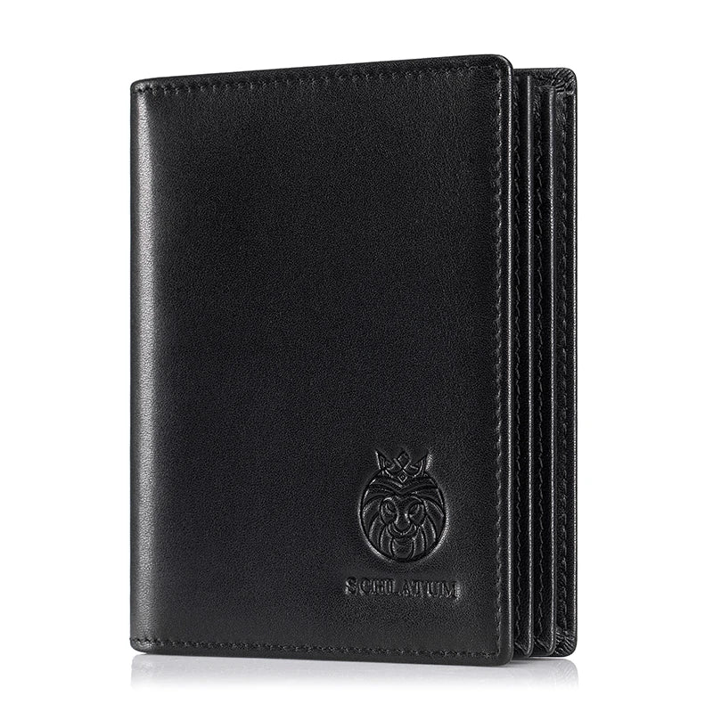 Men’s Leather Wallet – RFID Blocking Bifold with Large Capacity & ID Window – Casual Everyday Use