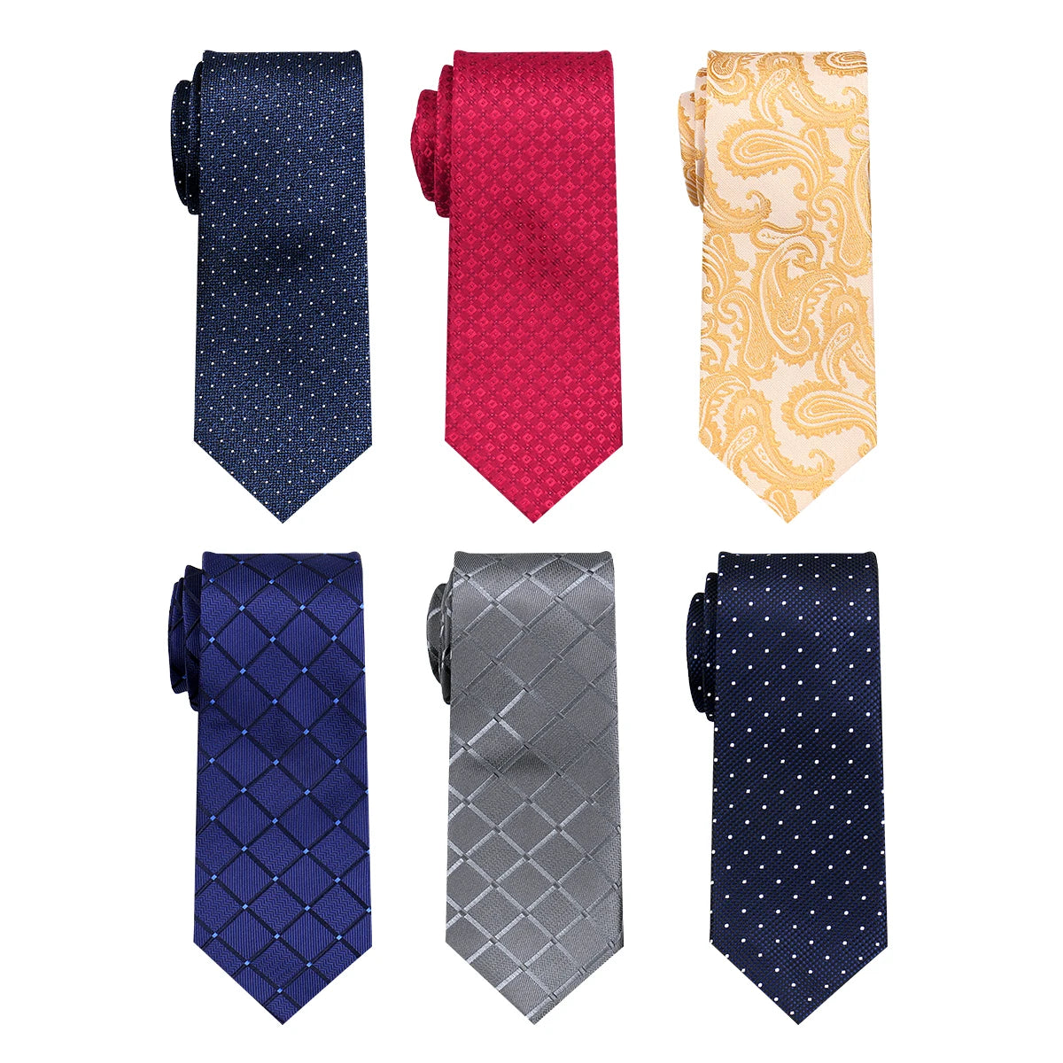 Lot 6 PCS Classic Men's Ties Men Accessories Necktie High Quality Tie For Man Workplace Business Wedding Woven JACQUARD Gift