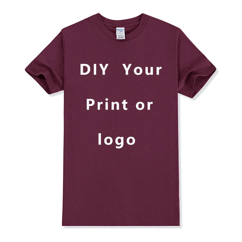 Custom Tshirt Front Back Print Professional Your Own Logo Text Photo Male Personalized Premium Gifts T-shirt EU Size 100% Cotton
