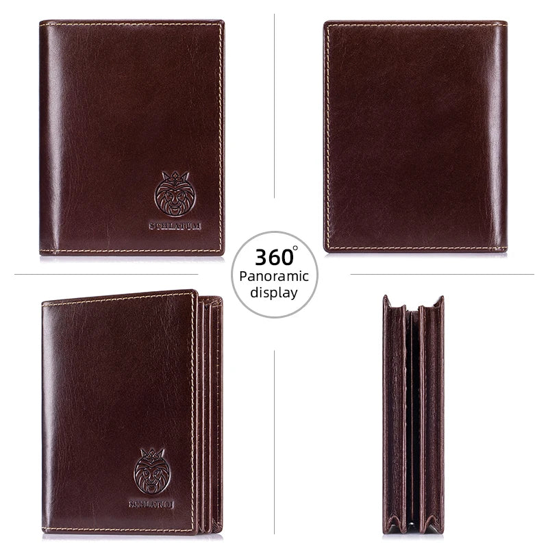 Men’s Leather Wallet – RFID Blocking Bifold with Large Capacity & ID Window – Casual Everyday Use