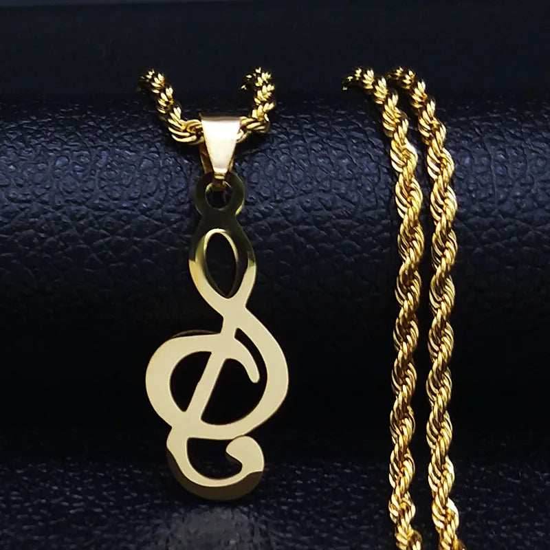 Blade Pendant Necklace – Gold Stainless Steel Chain for Men & Women