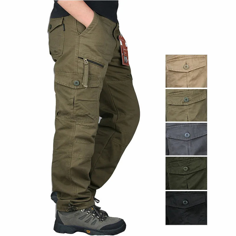 2025 New Autumn Cargo Pants Men Fashion Military Outdoors Man Work Trousers Long Warm Tactical Cotton Khaki Cargo Pants For Man
