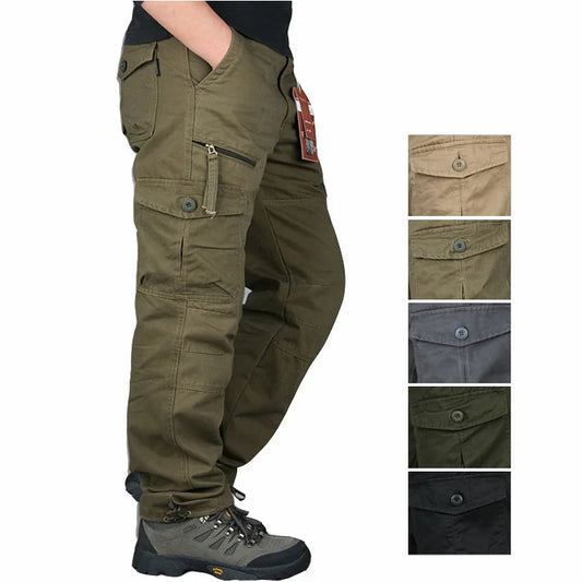 2025 New Autumn Cargo Pants Men Fashion Military Outdoors Man Work Trousers Long Warm Tactical Cotton Khaki Cargo Pants For Man