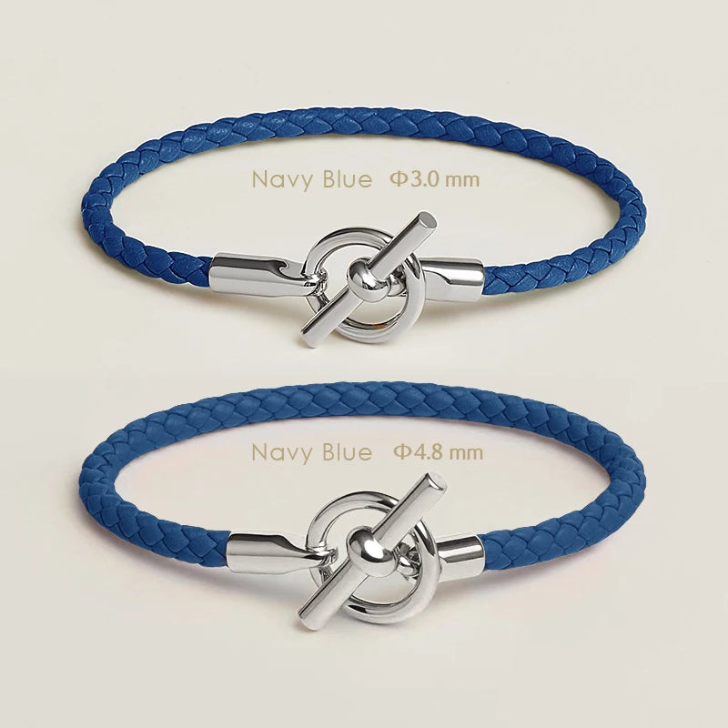 MOONLIGHT Classic OT Lock Genuine Leather Bracelets for Women Couples Bracelet Female Man Jewelry Gift Fashion Accessories