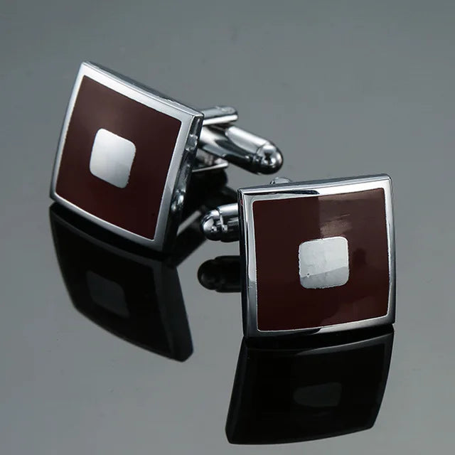 High Quality Copper Cufflinks Luxury Cuff Links Mens French Square Button Shirts Accessories Business Jewelry