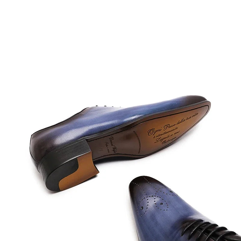 Mens Oxford Genuine Leather Shoes Whole Cut Fashion Pointed Toe Lace-up Formal Business Wedding Dress Shoes for men