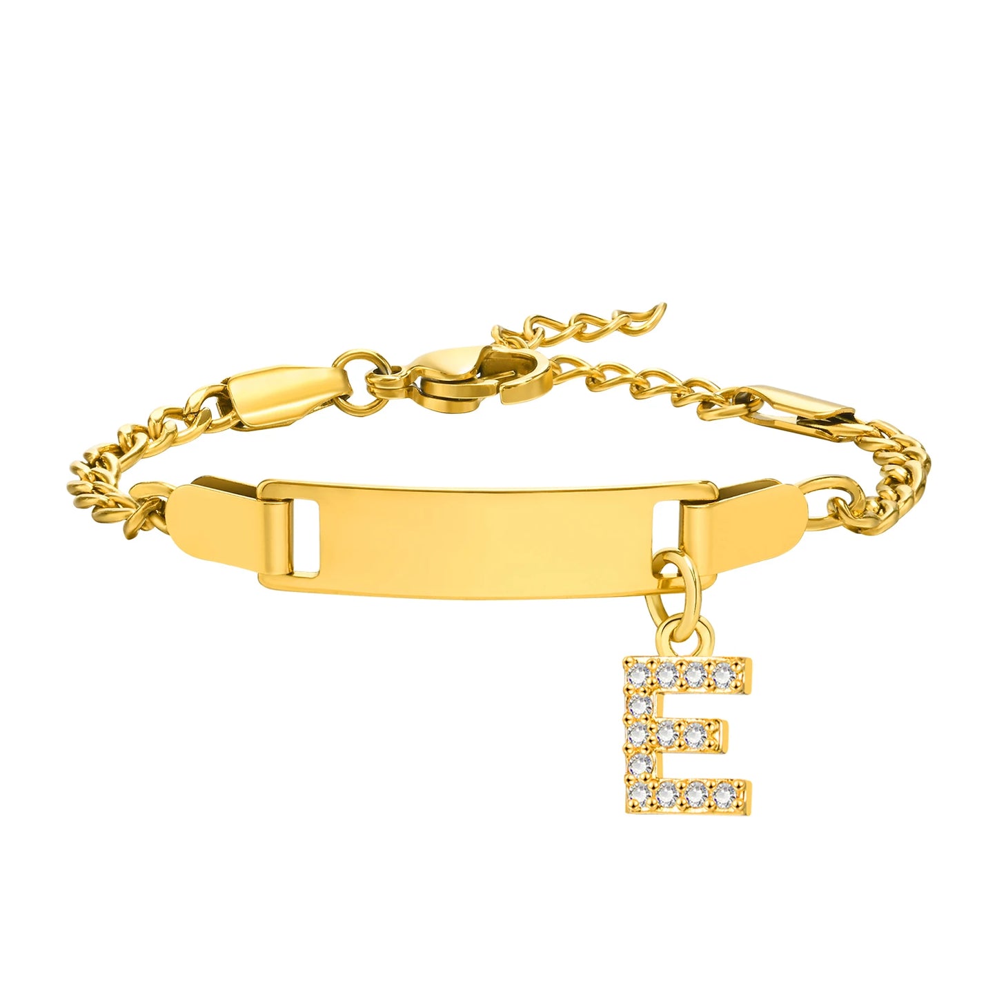 Personalized Name Bracelet With Initials for Boy Girl, Free Engraving Date ID Wristband Birthday Gift