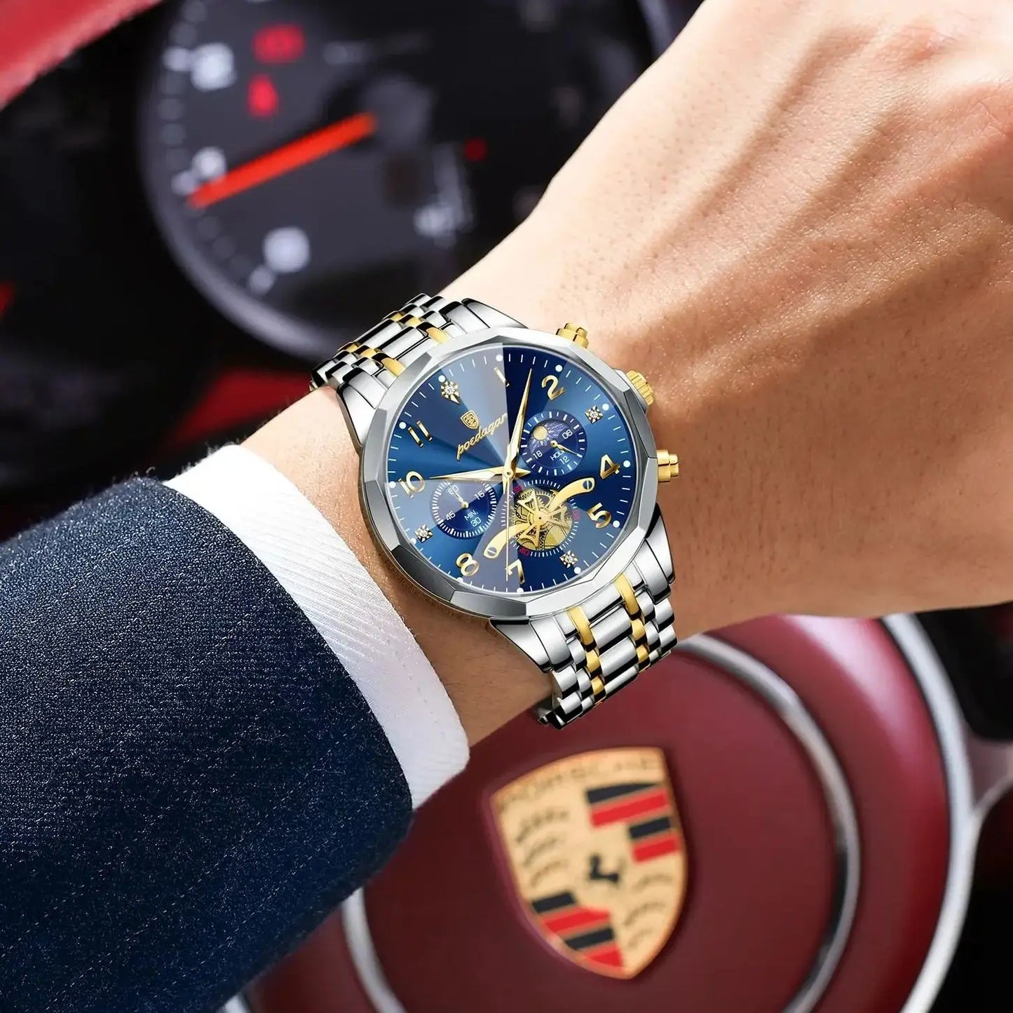 POEDAGAR Luxury Men’s Watch – Chronograph Waterproof Stainless Steel Quartz