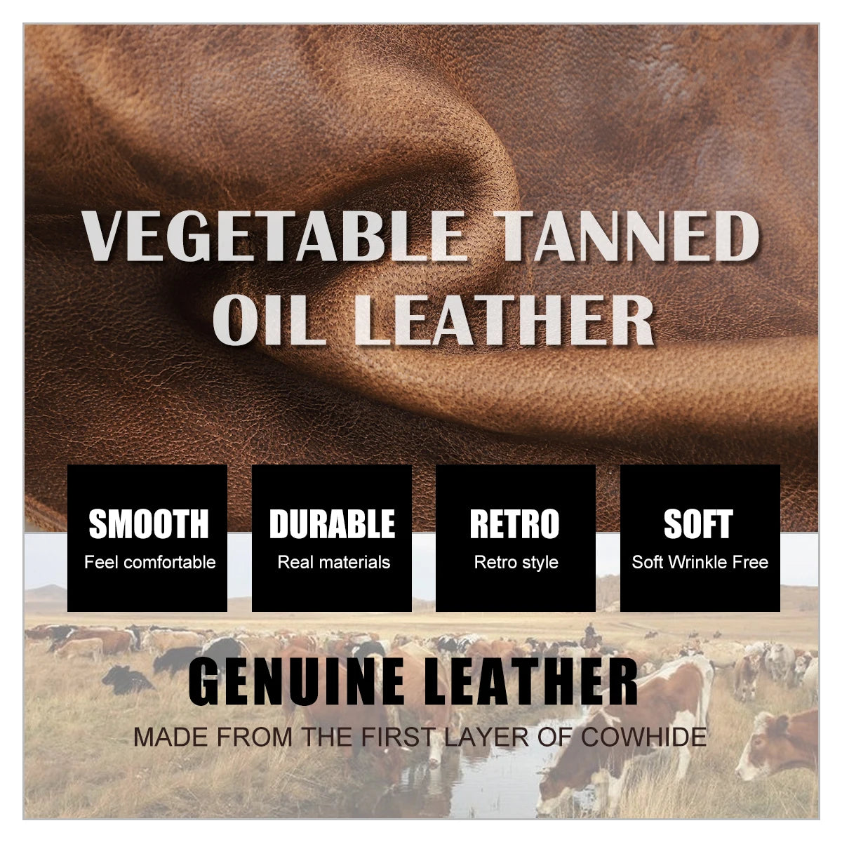 Men’s Leather Wallet – Vintage Crazy Horse Trifold with Zip Coin Pocket – Durable Cowhide Wallet for Daily Use