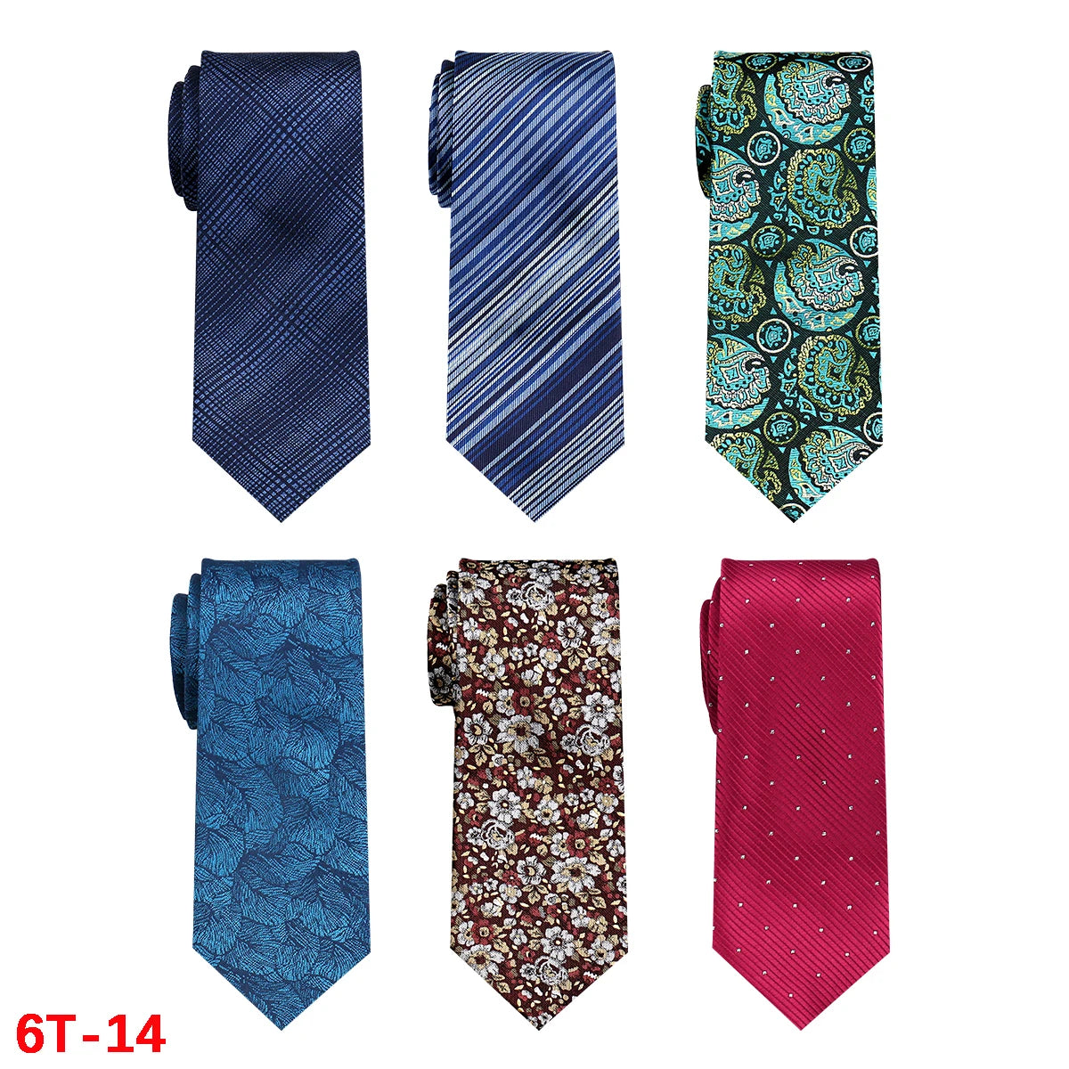 Lot 6 PCS Classic Men's Ties Men Accessories Necktie High Quality Tie For Man Workplace Business Wedding Woven JACQUARD Gift