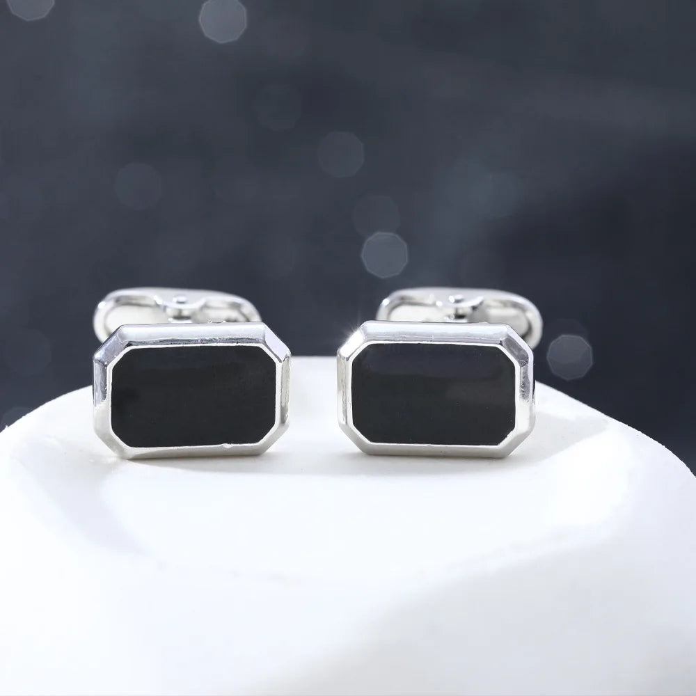 1Pair French Square Cufflinks Fashion Men's Business Banquet Suit Shirt Cuffs Buttons Luxury Wedding Cuff Links Gifts 2024 Trend