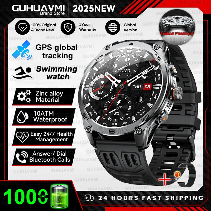 Military Smart Watch for Men – 10ATM Waterproof GPS Tactical Sports Watch