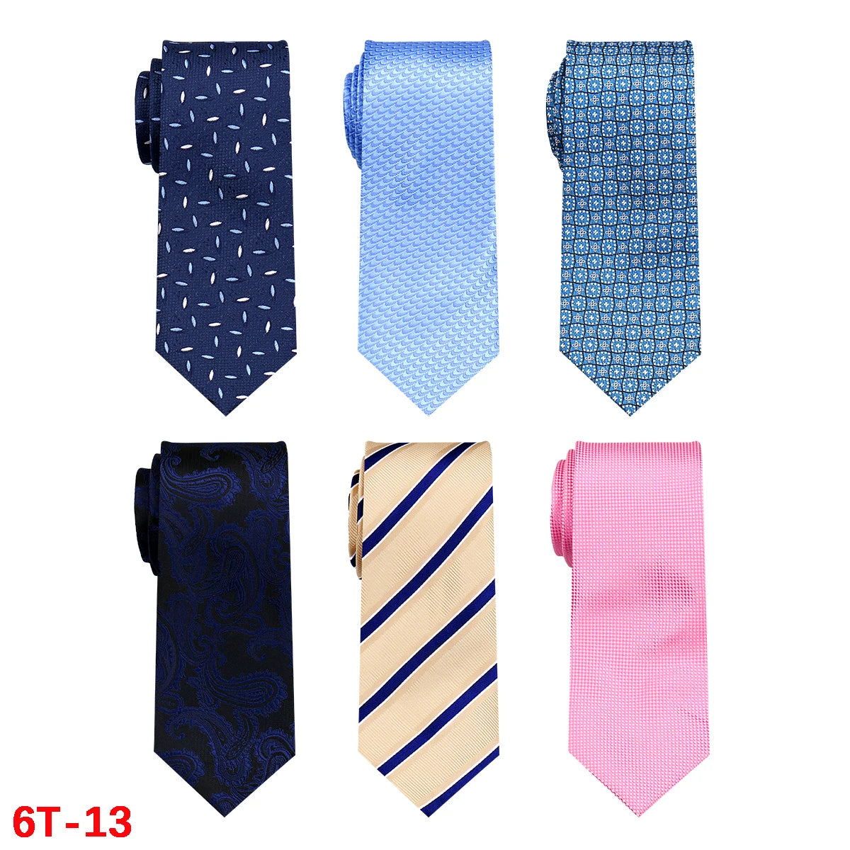 Lot 6 PCS Classic Men's Ties Men Accessories Necktie High Quality Tie For Man Workplace Business Wedding Woven JACQUARD Gift